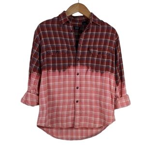 Custom bleached flannel shirt L